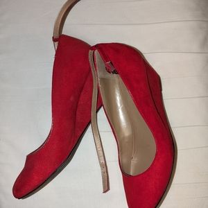 Red Small Wedge Heel